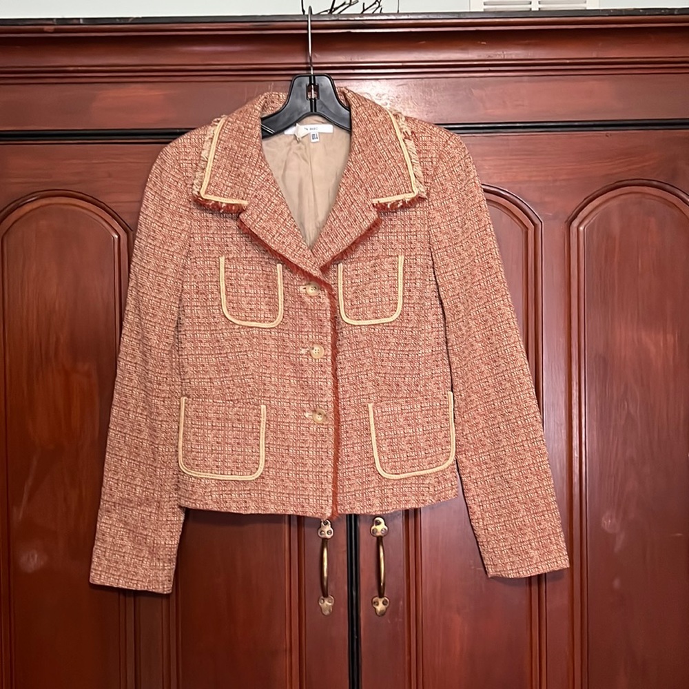 Zara Basic Tweed Button Down Jacket/Blazer Size Small